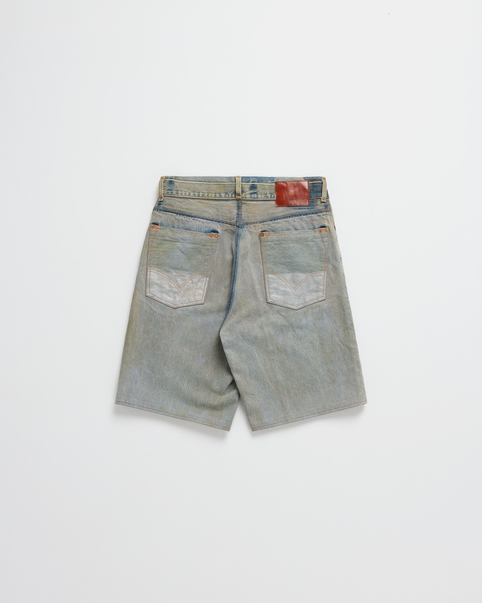 Doubled Rivet Jean Shorts