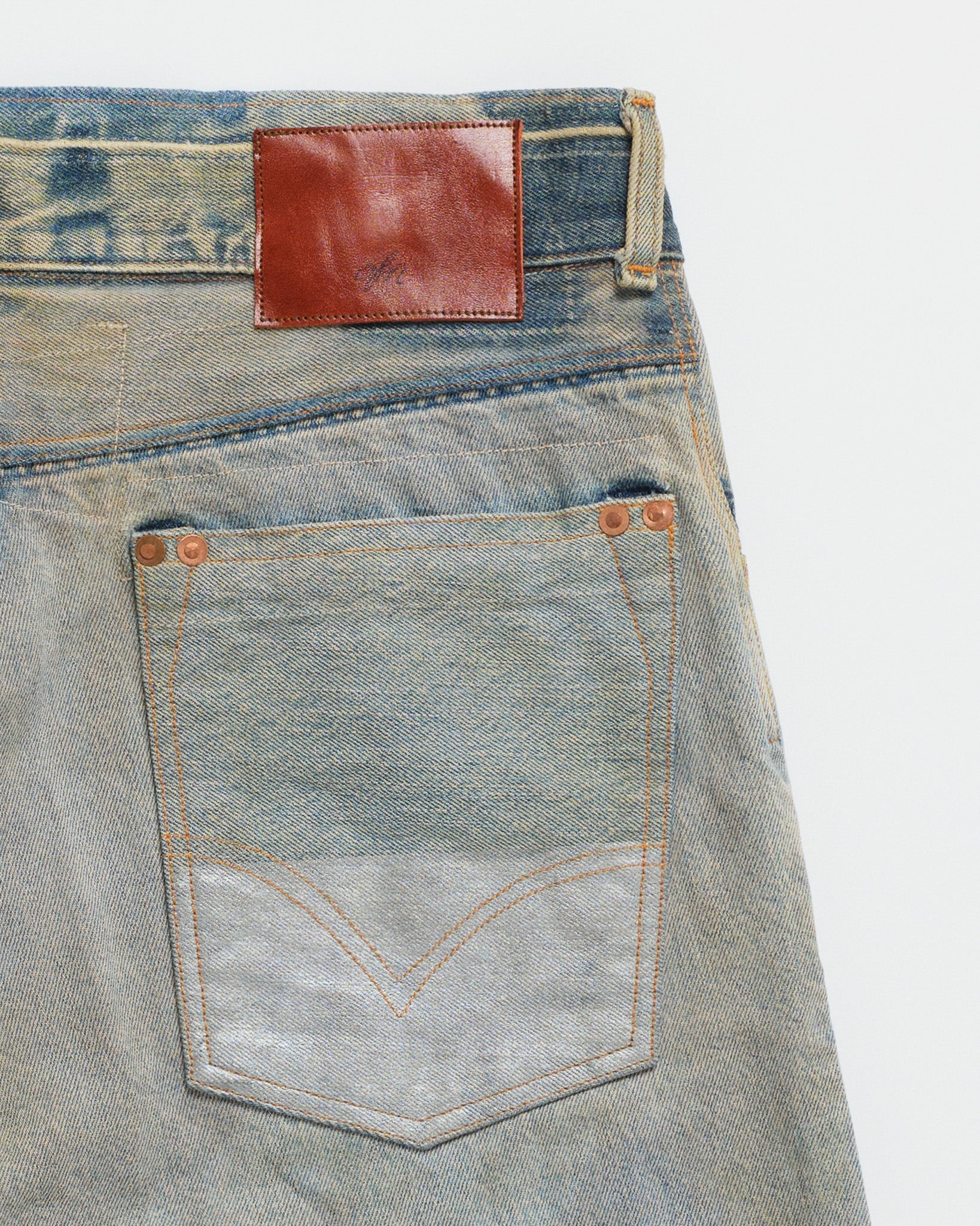 Doubled Rivet Jean Shorts