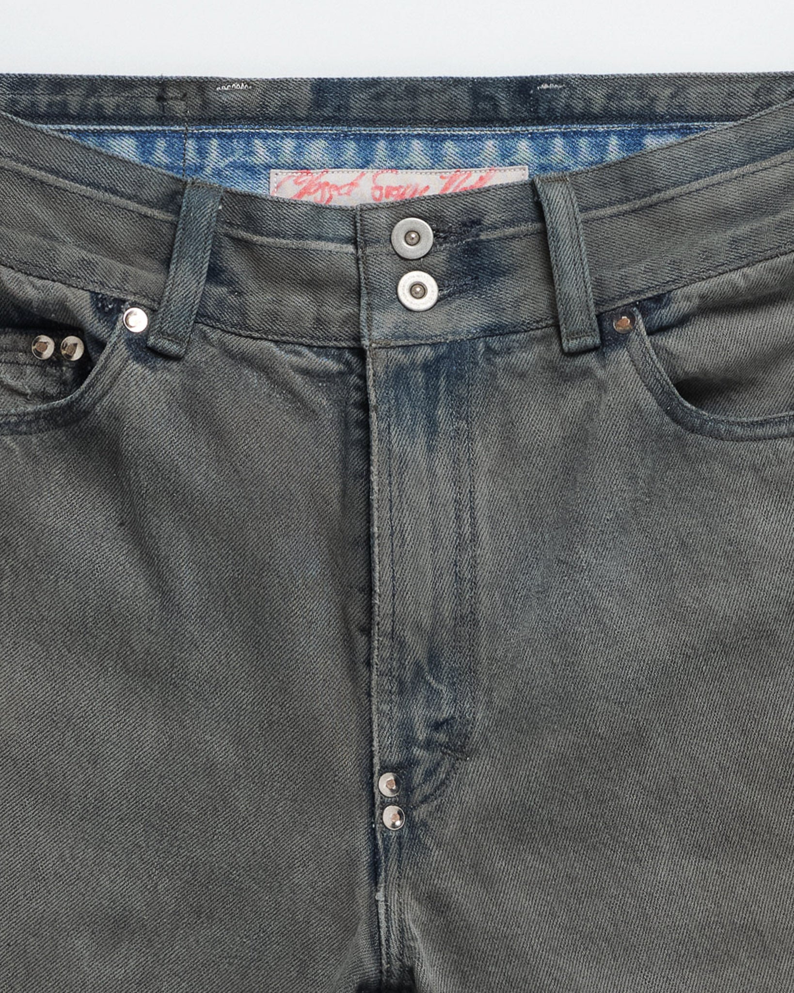 Doubled Rivet Denim Shorts