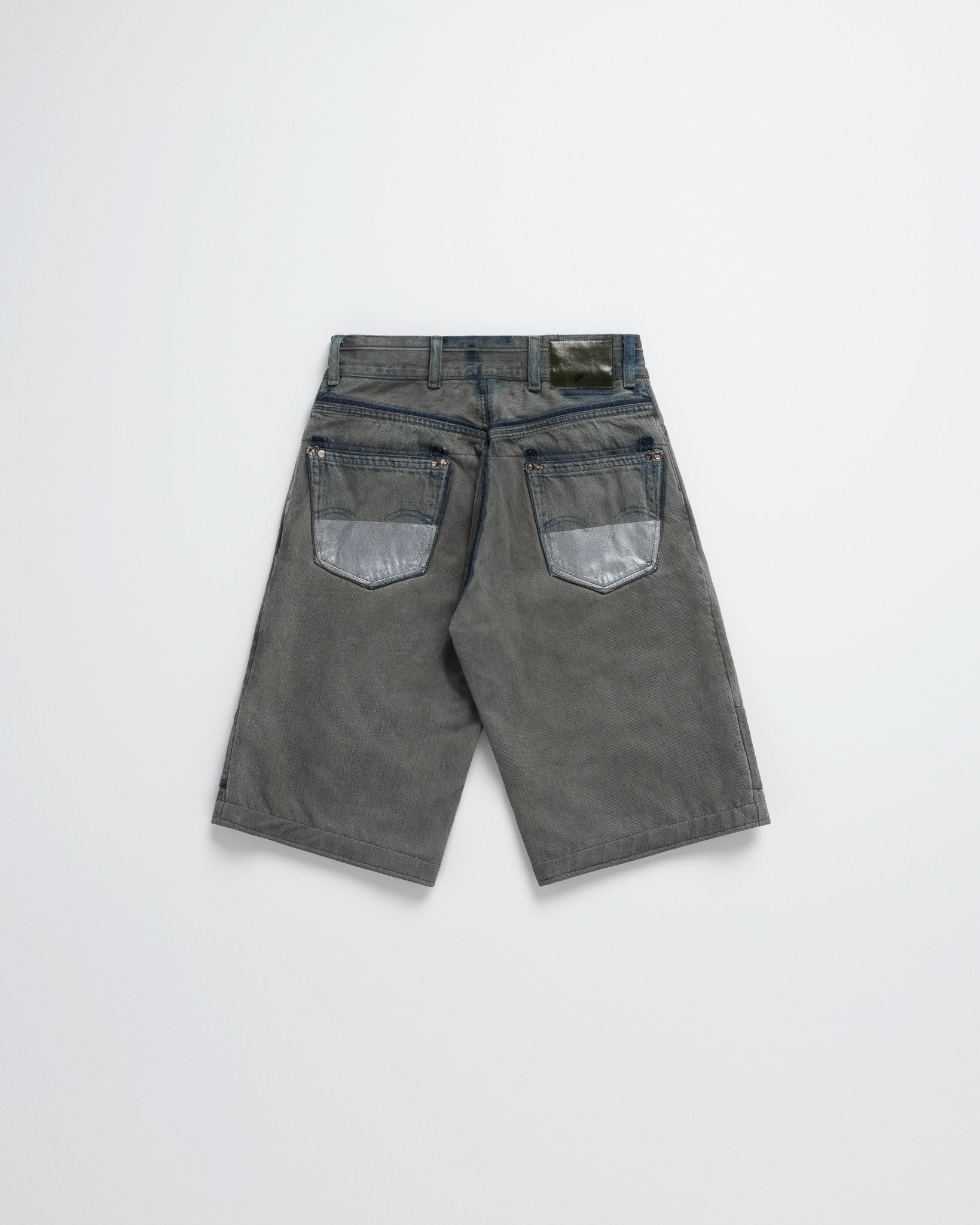 Doubled Rivet Denim Shorts